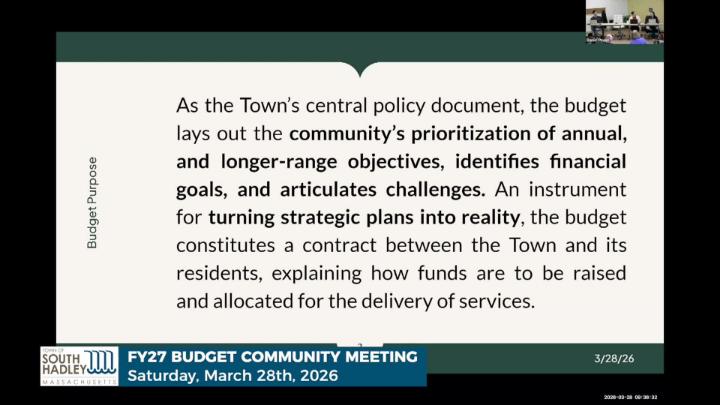 Thumbnail image for FY27 Budget Community Meeting: 03/28/2026